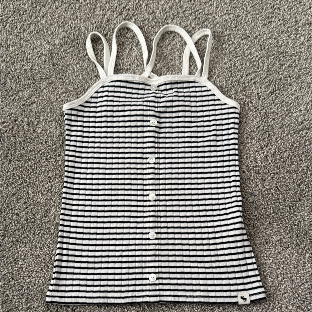 Abercrombie Kids Black and White Striped Tank Top